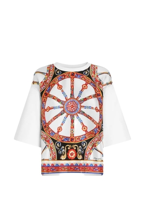 Dolce & Gabbana Carretto-print jersey T-shirt - White