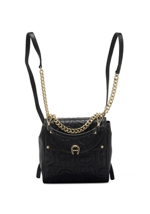 Aigner Vintage Diadora logo-embroidered leather backpack - Black