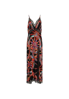 Dolce & Gabbana Carretto-print Charmeuse slip dress - Black