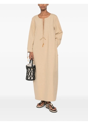 Tory Burch lace-up maxi dress - Neutrals