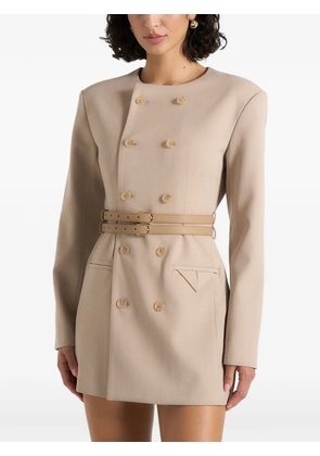 Manière De Voir Sierra double-breasted belted blazer dress - Neutrals