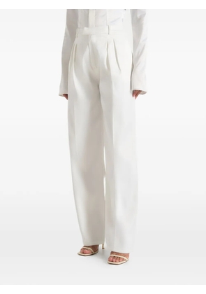 Manière De Voir Julie satin twin-pleat pants - White