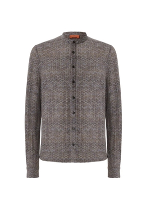 Missoni cashmere and viscose shirt with band collar - Grey