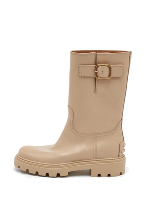 Tod's Vintage buckle-detail biker boots - Neutrals