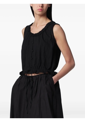 DUNST frilled sleeveless blouse - Black