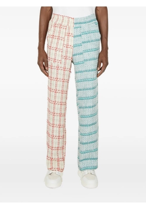 (di)vision check-pattern contrasting-panel trousers - Neutrals