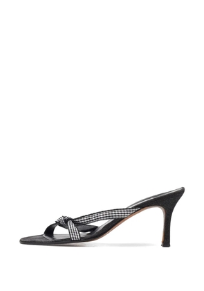 Gina knotted gingham heeled sandals - Black