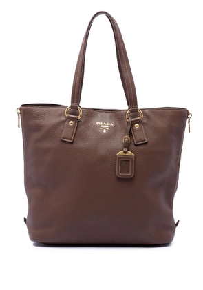 Prada Pre-Owned 2010-2026 Vitello Daino Side Zip Shopper tote bag - Brown