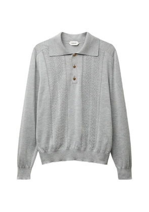 Versace silk-cotton knit polo - Grey