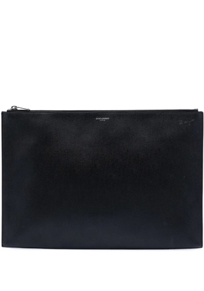 Saint Laurent Pre-Owned 2014 Grain De Poudre Zip Document Holder clutch bag - Black