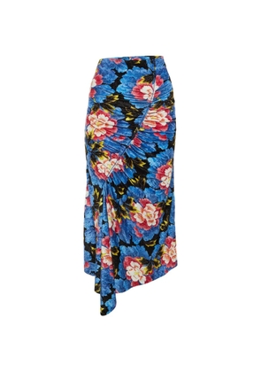 Kenzo Pre-Owned floral-print asymmetric-hem skirt - Blue