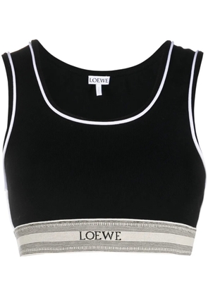 LOEWE stripe-detailing crop top - Black