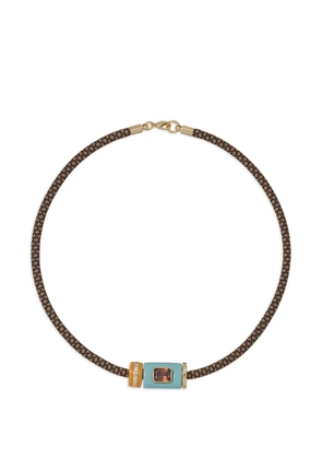 Roxanne Assoulin Cylinder crystal-embellished necklace - Brown