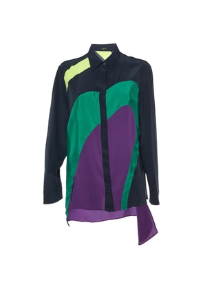 Versace Pre-Owned color-block asymmetric shirt - Blue