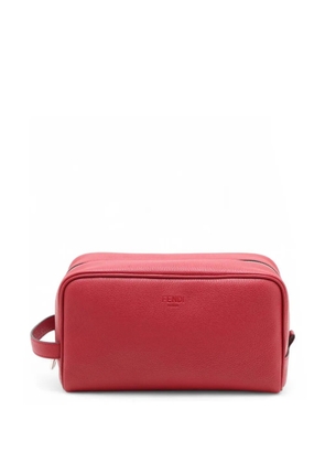 Fendi Pre-Owned 2018-2026 Leather Logo Travel Kit Pouch clutch bag - Red
