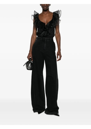TWINSET ruffle-trimmed sleeveless top - Black