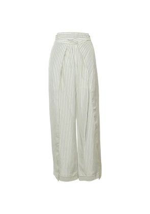 Chloé Pre-Owned striped tie-detail palazzo pants - Neutrals