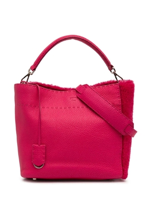 Fendi Pre-Owned 2010-2026 Leather and Shearling Selleria Anna satchel - Pink