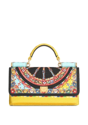 Dolce & Gabbana phone bag in Carretto-print canvas - Black