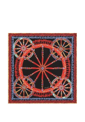 Dolce & Gabbana 90x90 Carretto-print silk twill scarf - Black