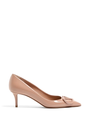 Valentino Garavani VLogo Signature patent-leather pumps 60mm - Neutrals