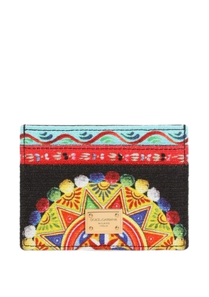 Dolce & Gabbana Carretto-print canvas card holder - Black