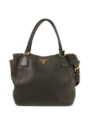 Prada Pre-Owned side-pocket leather tote bag - Black
