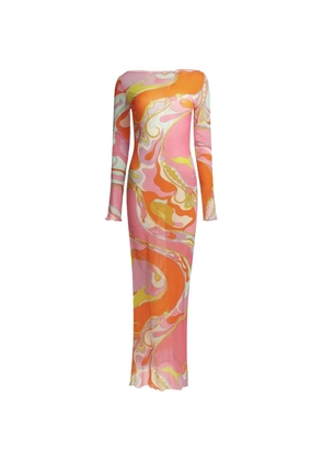PUCCI Iride-print boat-neck dress - Pink