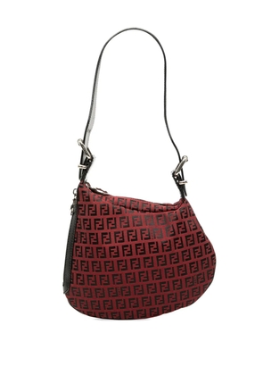 Fendi Pre-Owned 2000-2010 Zucchino Canvas Oyster hobo bag - Red