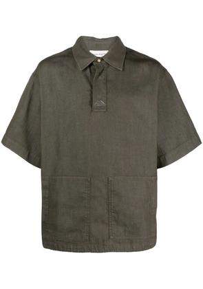 Alexander McQueen embroidered-logo denim polo shirt - Green