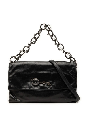 Miu Miu Pre-Owned 2010-2026 Nappa Crystal Chain satchel - Black
