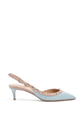 Valentino Garavani Rockstud calfskin slingback pumps 50mm - Blue