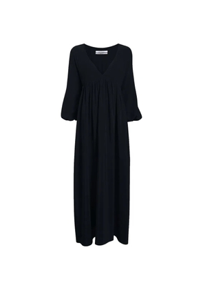 Another Tomorrow empire-waist bishop-sleeve maxi dress - Black
