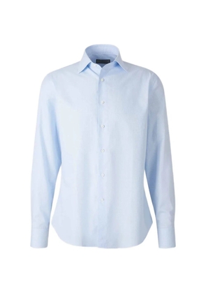 Canali micro-patterned long-sleeved shirt - Blue