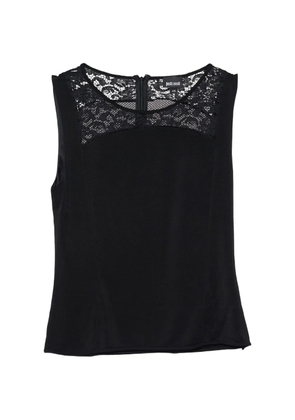 Just Cavalli Vintage lace-trim sleeveless blouse - Black