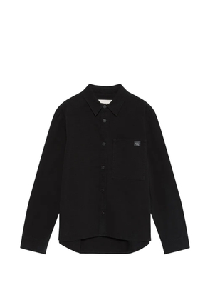 Calvin Klein logo-patch shirt jacket - Black