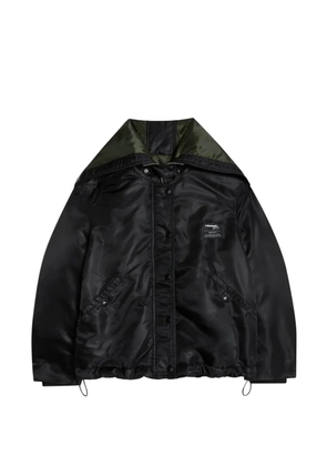 HommeGirls zipped-hood logo-patch bomber jacket - Black