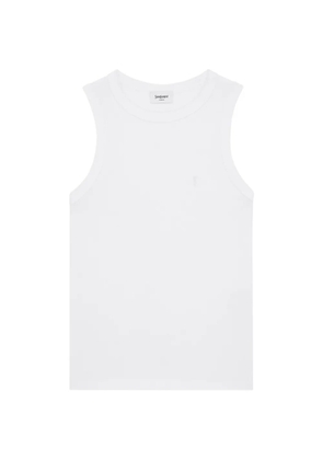 Saint Laurent Cassandre embroidered tank top - White