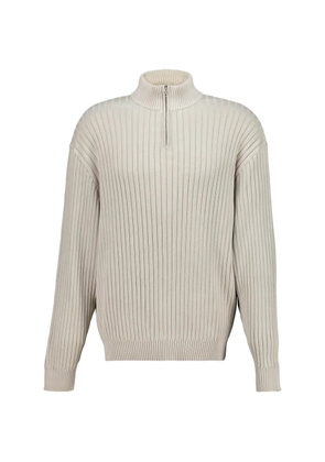 Balenciaga ribbed-knit logo-print sweater - Neutrals