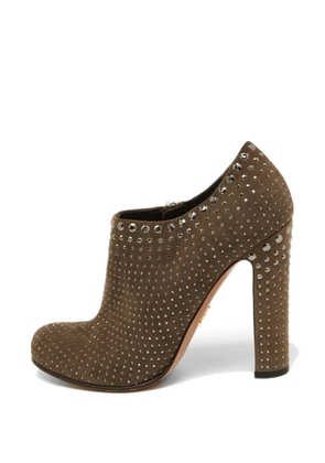 Prada Pre-Owned studded suede boots - Brown