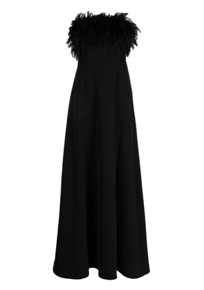 Rachel Gilbert Linc feather-embellished strapless gown - Black