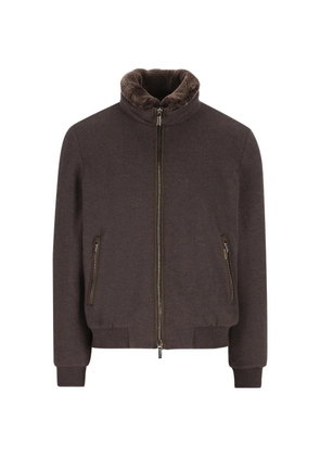 Moorer pocket zip-up jacket - Brown