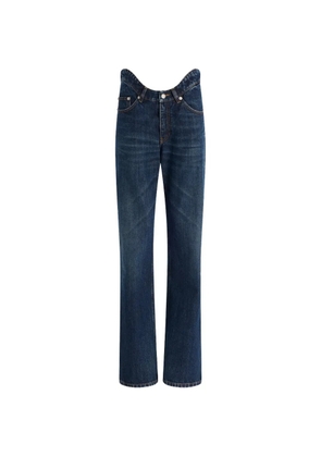 Jean Paul Gaultier curvy-waistband straight-leg jeans - Blue