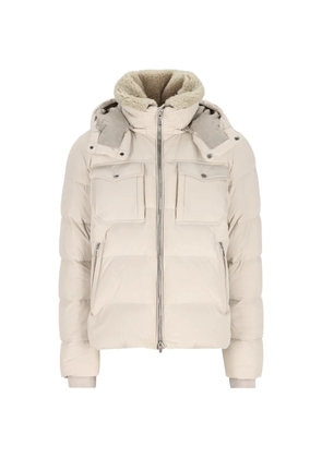 Moorer hooded padded jacket - Neutrals