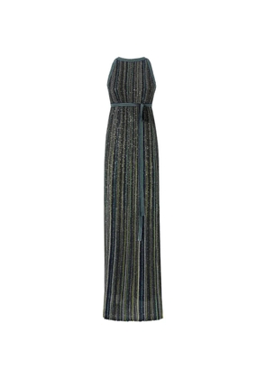 Missoni long striped knit dress with sequins - Green