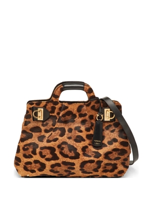 Ferragamo Pre-Owned leopard-print tote bag - Brown
