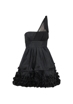 BCBG Max Azria one-shoulder floral-appliqué mini dress - Black