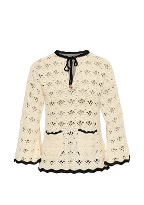ZIMMERMANN crochet-knit scallop-edge top - Neutrals