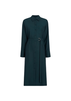 Another Tomorrow midi belted merino wool shirt dress - Green