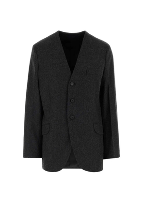 Jil Sander collarless single-breasted blazer - Grey